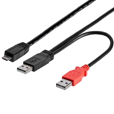 Startech.Com 3ft USB Y Cable for External Hard Drive USB A to Micro B USB2HAUBY3